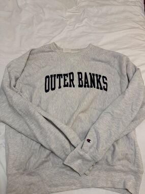 Champion Light Gray 'Outer Banks' Crewneck Sweatshirt